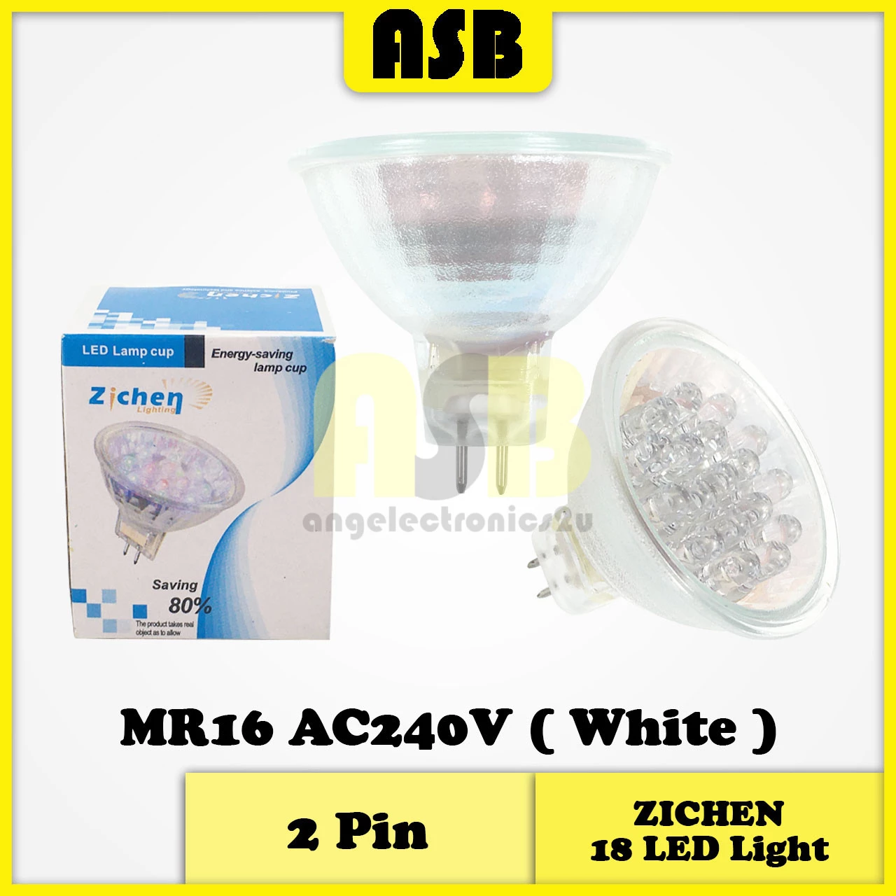 (1pc) ZICHEN MR16 18 LED Light 2 Pin ( AC240V )