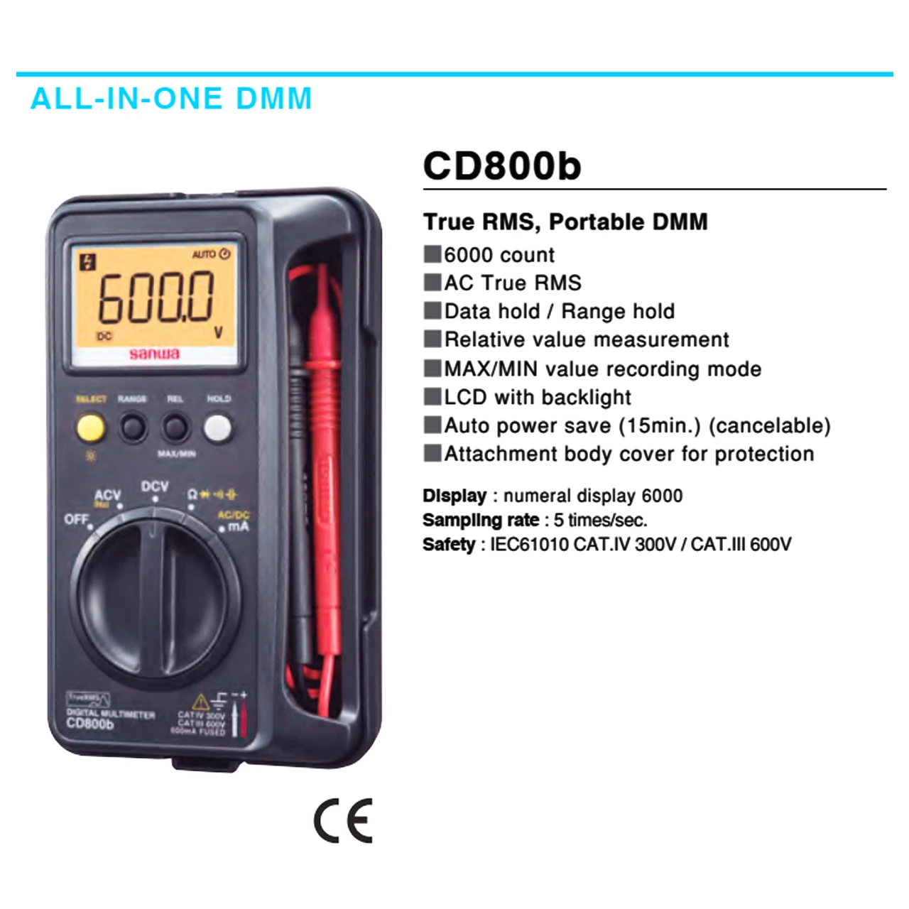 (1pc) Sanwa CD800B Digital Multimeter ( 362006020 )