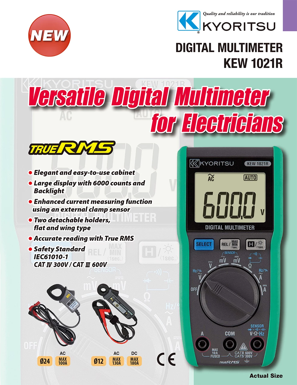 Kyoritsu KEW 1021R True RMS Digital Multimeter (362007036)