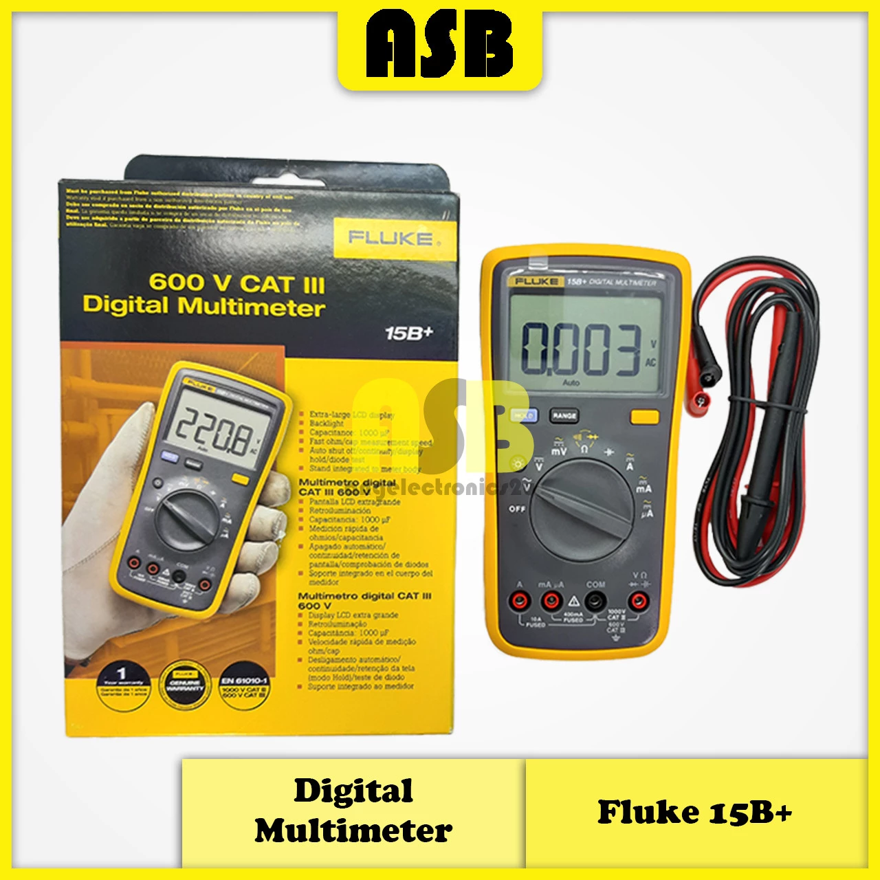 (1pc) Fluke 15B+ Digital Multimeter (362005044)