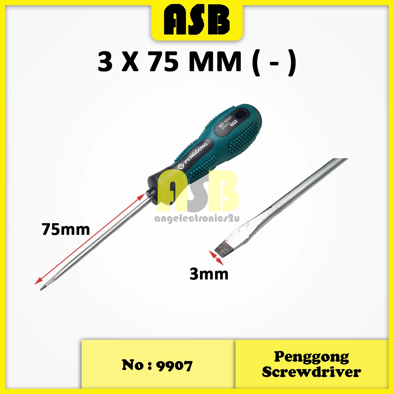 PENGGONG Screwdriver Flat Head Tip ( - ) ( Green )