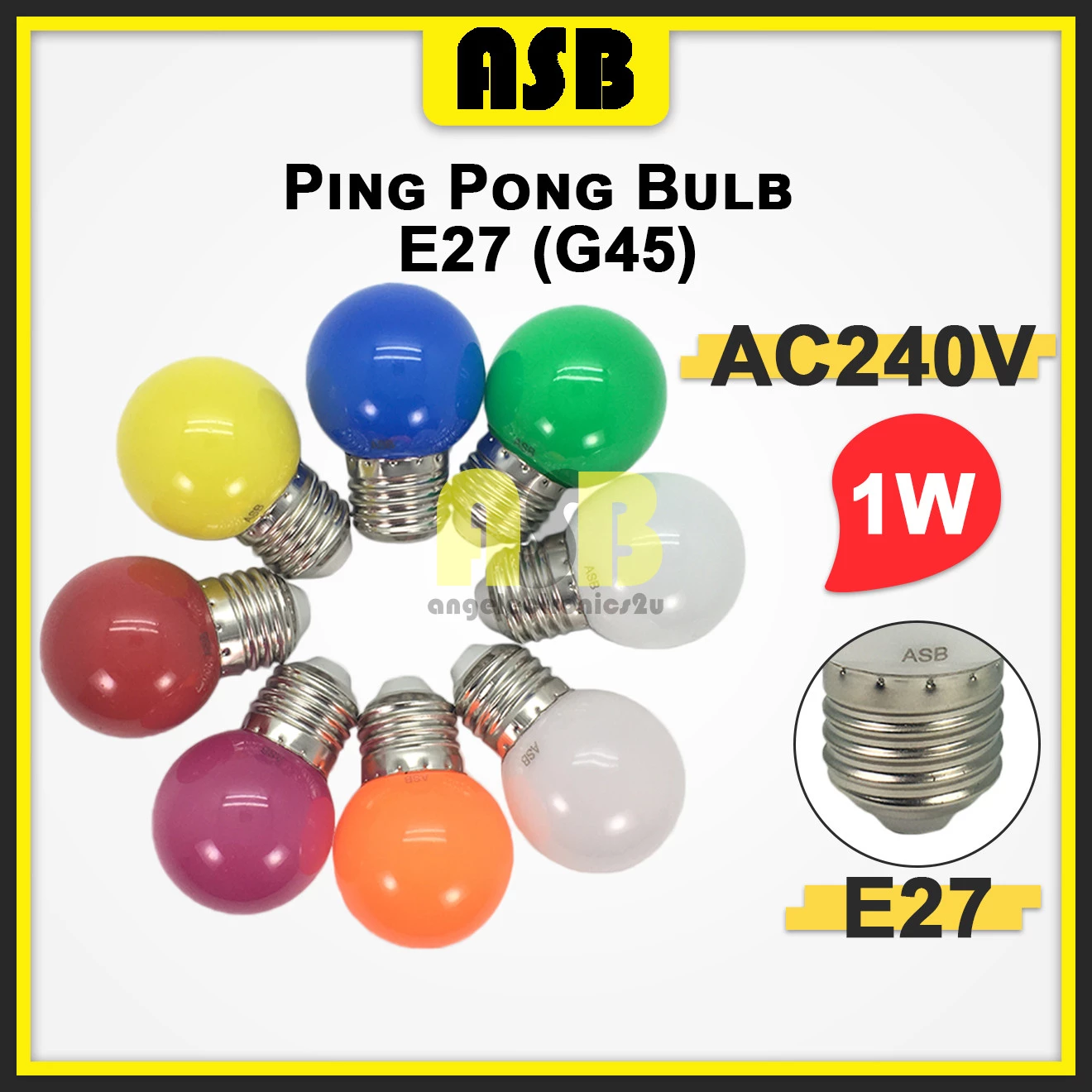 (1pc) Ping Pong Bulb E27 ( G45 ) AC240V 1W PC LED Energy Saving Bulb ( Color )